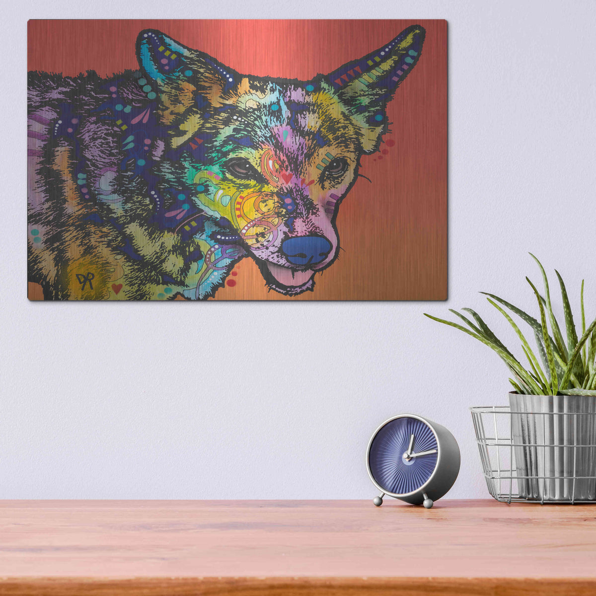 Luxe Metal Art 'Max' by Dean Russo, Metal Wall Art,16x12