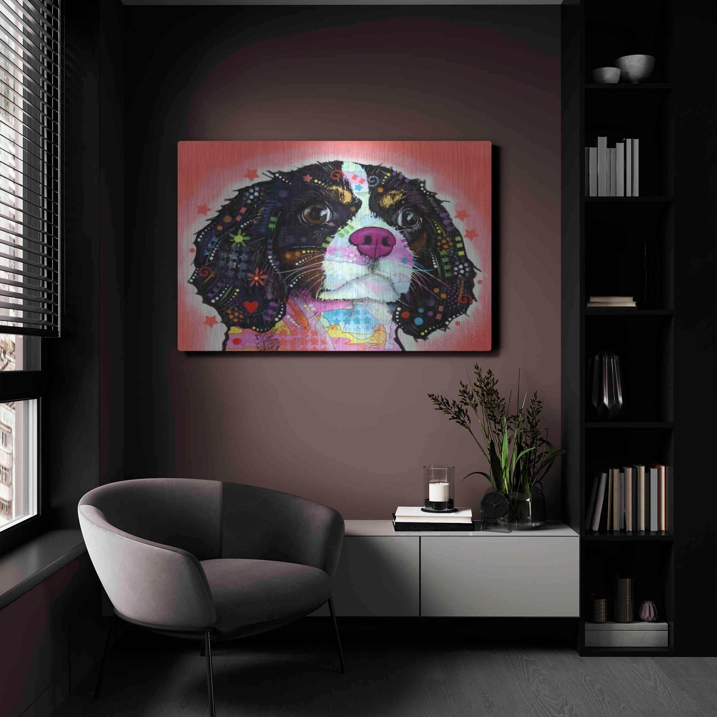 Luxe Metal Art 'King Charles' by Dean Russo, Metal Wall Art,24x16