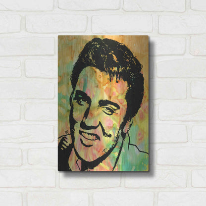 Luxe Metal Art 'Elvis 3' by Dean Russo, Metal Wall Art,12x16