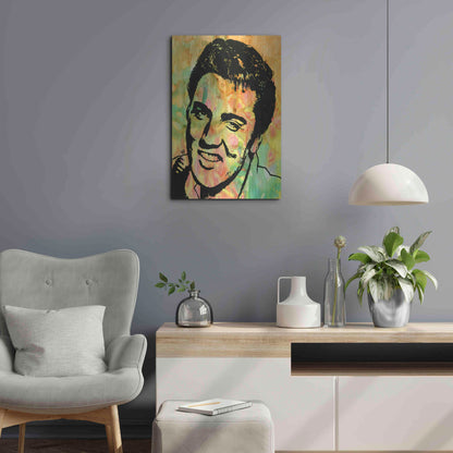 Luxe Metal Art 'Elvis 3' by Dean Russo, Metal Wall Art,16x24