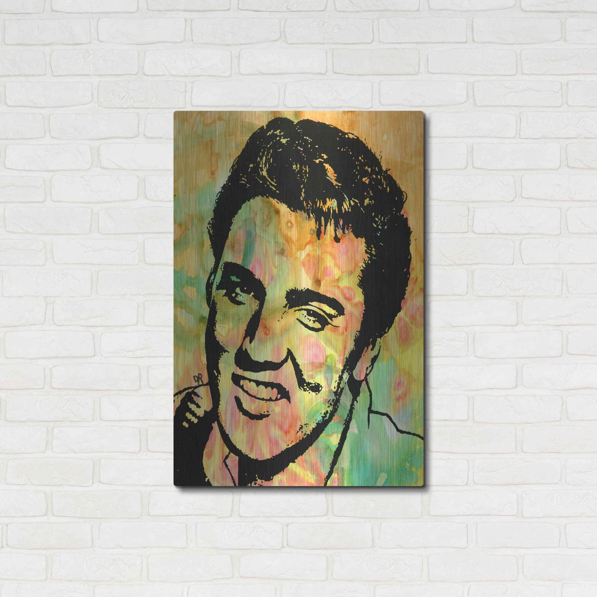 Luxe Metal Art 'Elvis 3' by Dean Russo, Metal Wall Art,24x36