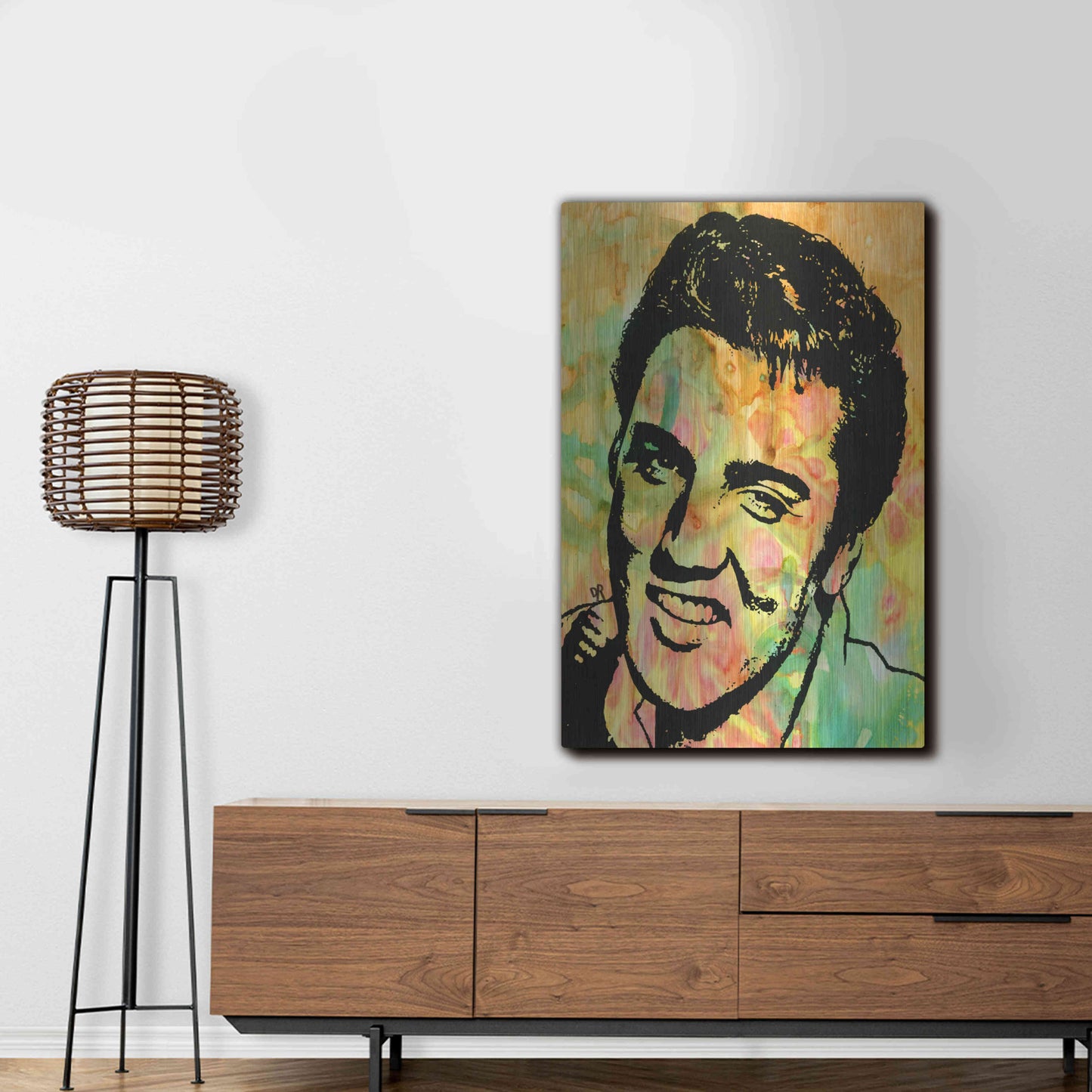 Luxe Metal Art 'Elvis 3' by Dean Russo, Metal Wall Art,24x36