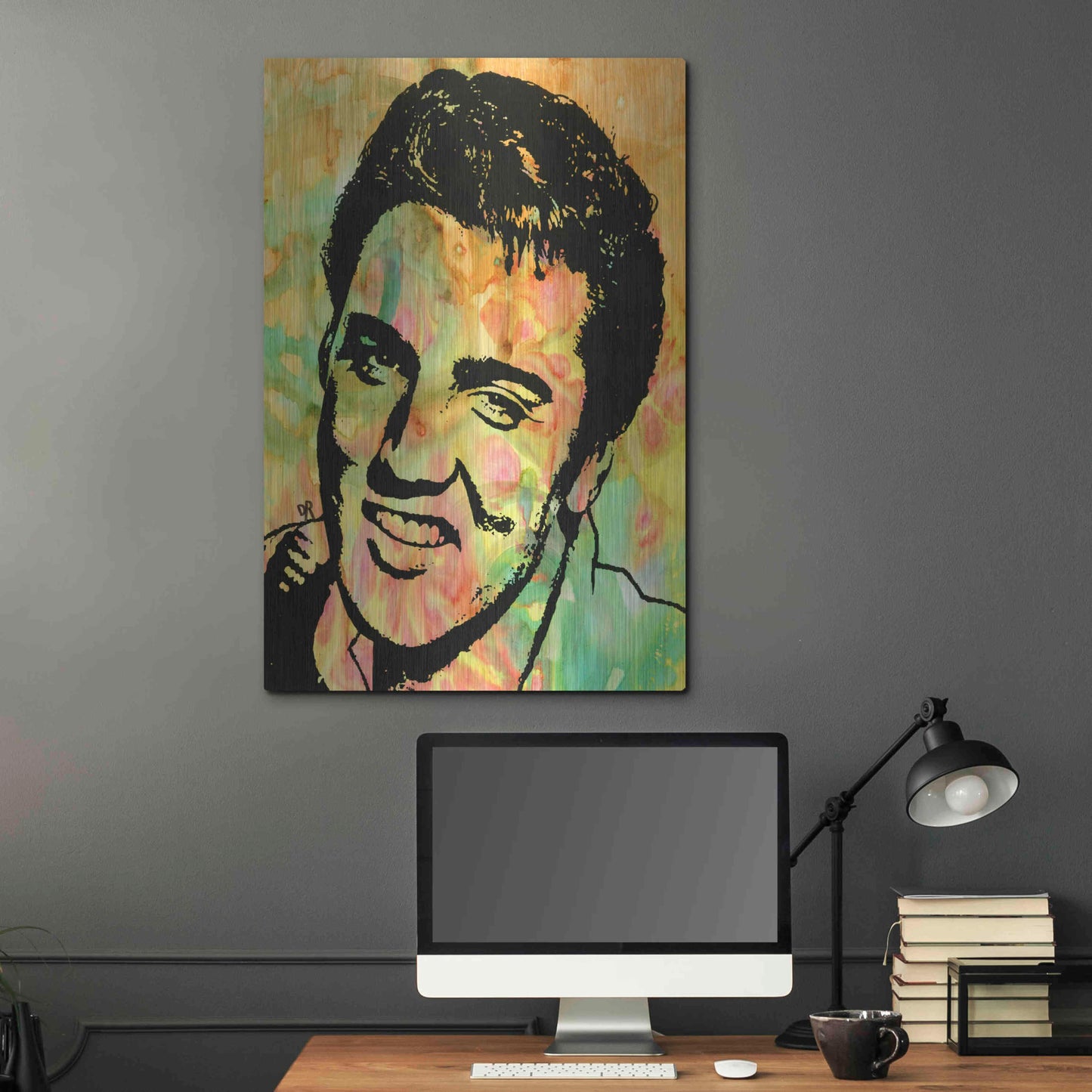 Luxe Metal Art 'Elvis 3' by Dean Russo, Metal Wall Art,24x36