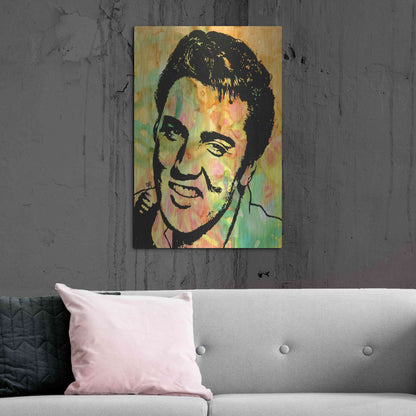 Luxe Metal Art 'Elvis 3' by Dean Russo, Metal Wall Art,24x36