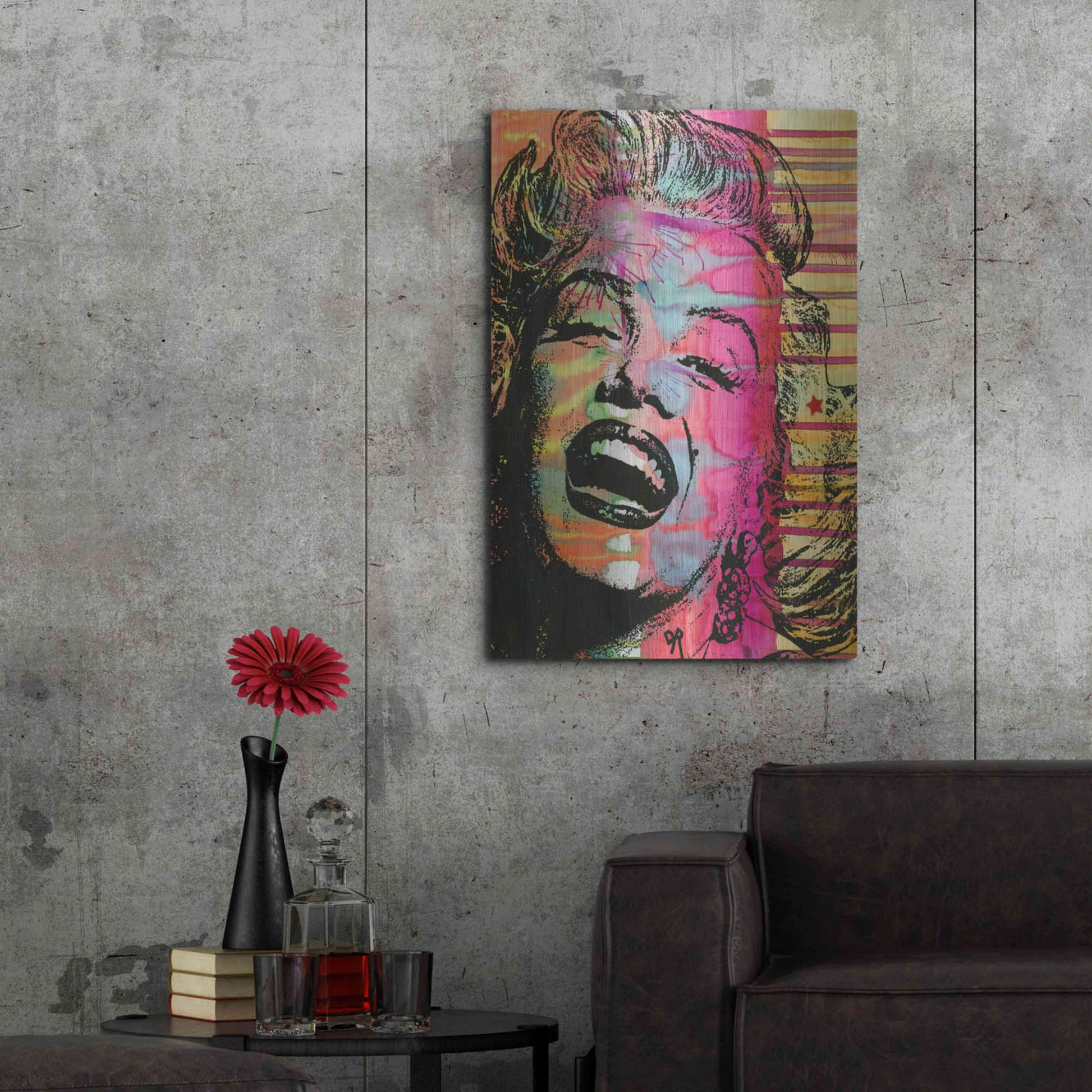 Luxe Metal Art 'Marilyn' by Dean Russo, Metal Wall Art,24x36