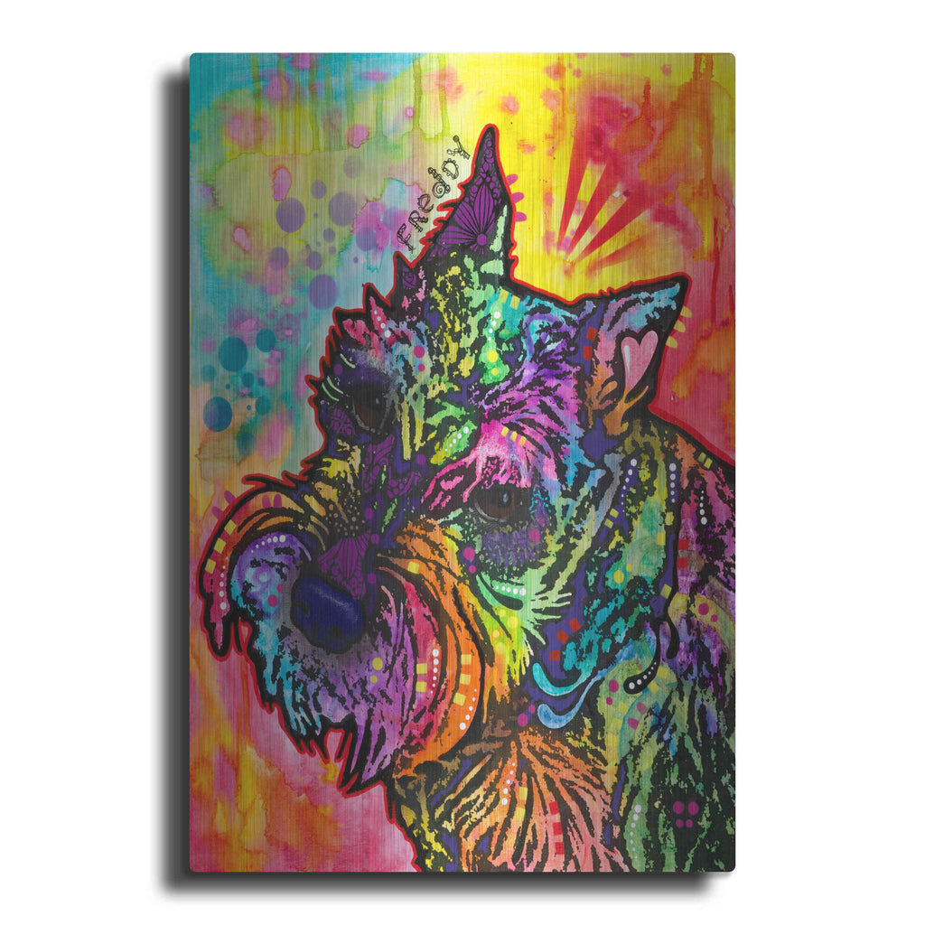 Luxe Metal Art 'Freddy the Schnauzer' by Dean Russo, Metal Wall Art