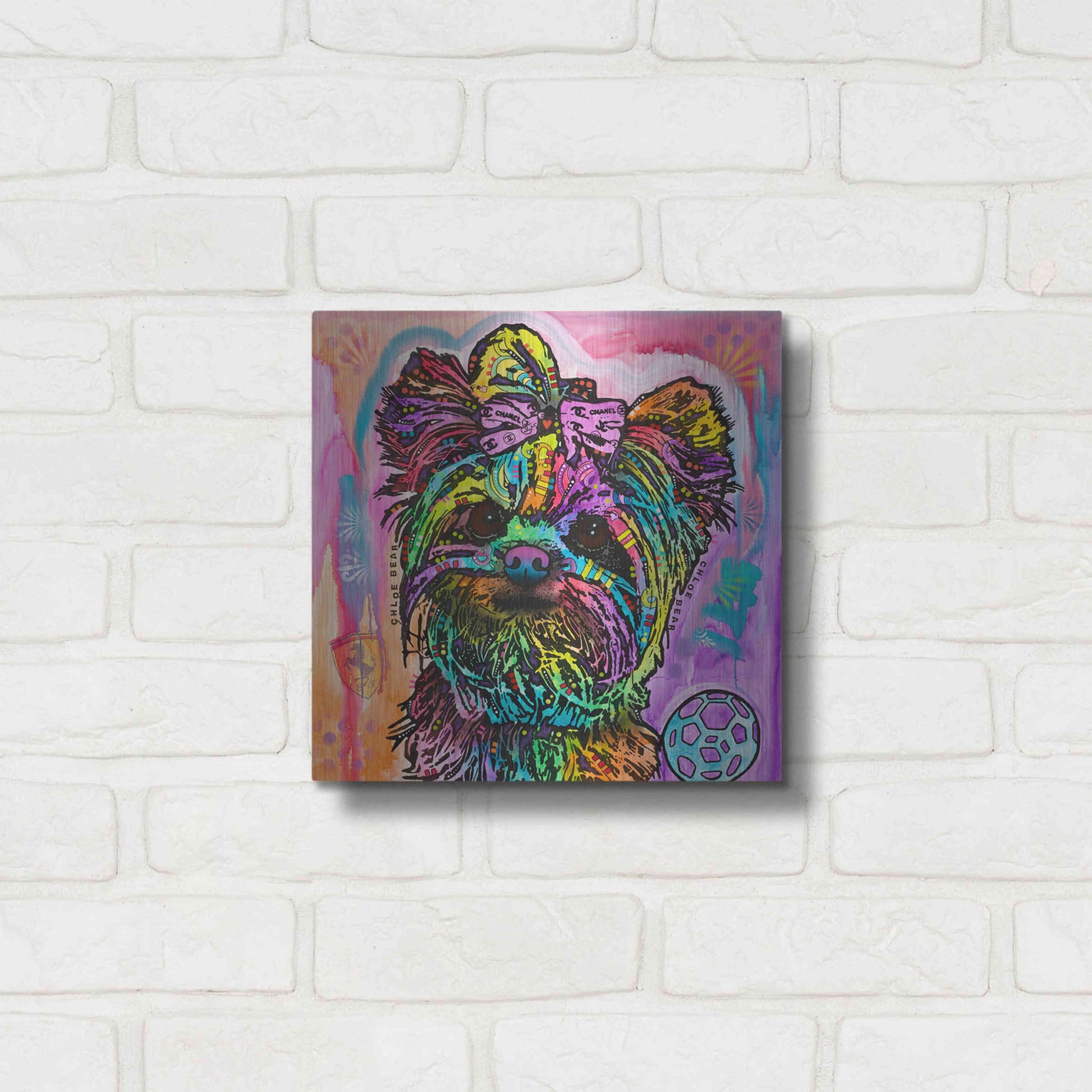 Luxe Metal Art 'Chloe Bear' by Dean Russo, Metal Wall Art,12x12