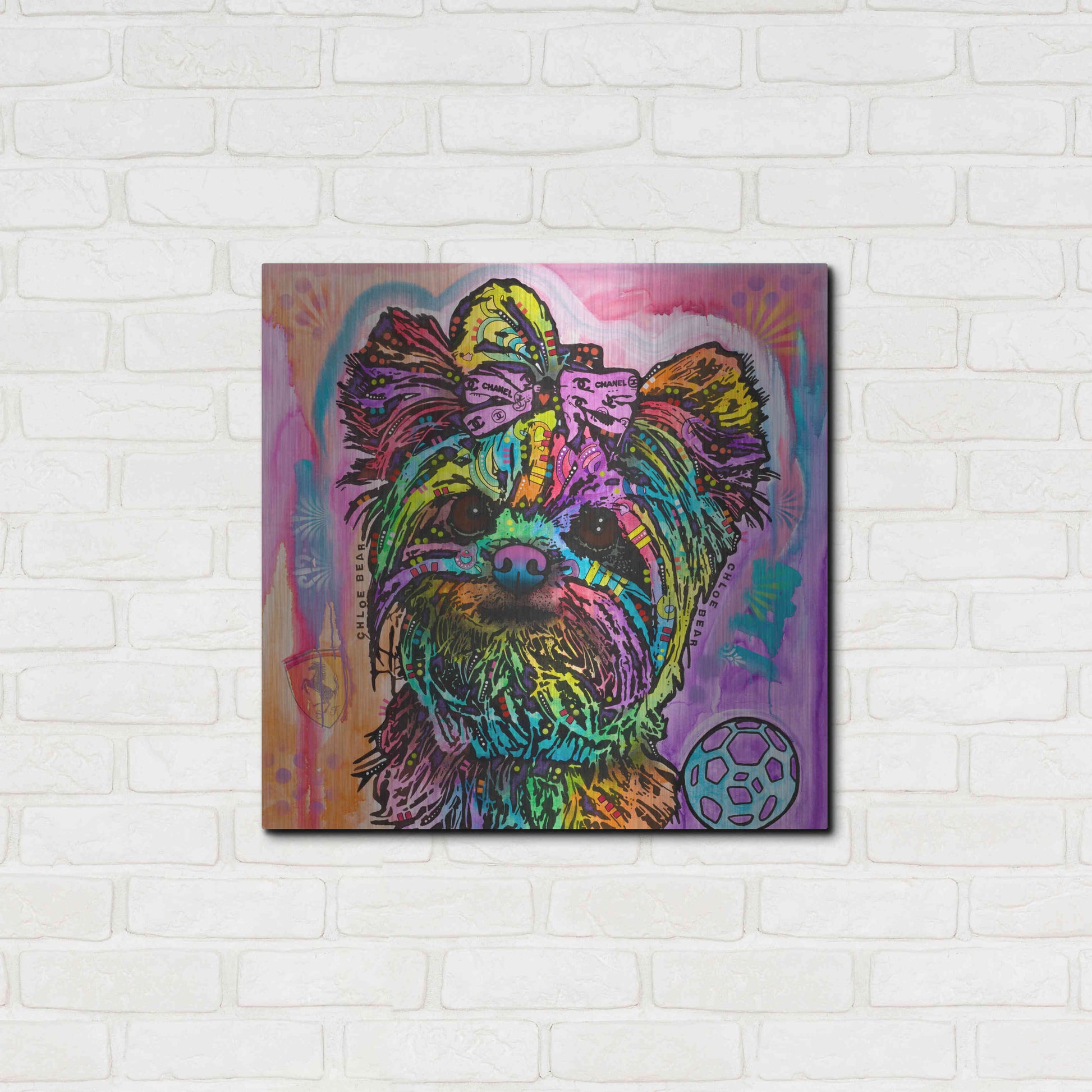 Luxe Metal Art 'Chloe Bear' by Dean Russo, Metal Wall Art,24x24