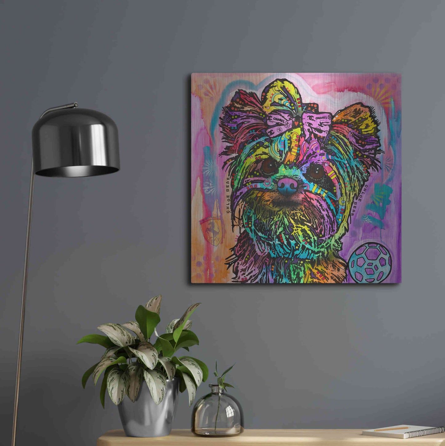 Luxe Metal Art 'Chloe Bear' by Dean Russo, Metal Wall Art,24x24