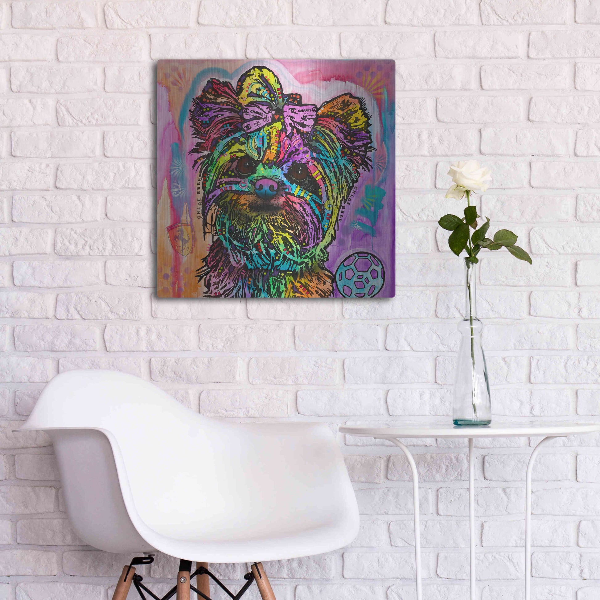 Luxe Metal Art 'Chloe Bear' by Dean Russo, Metal Wall Art,24x24