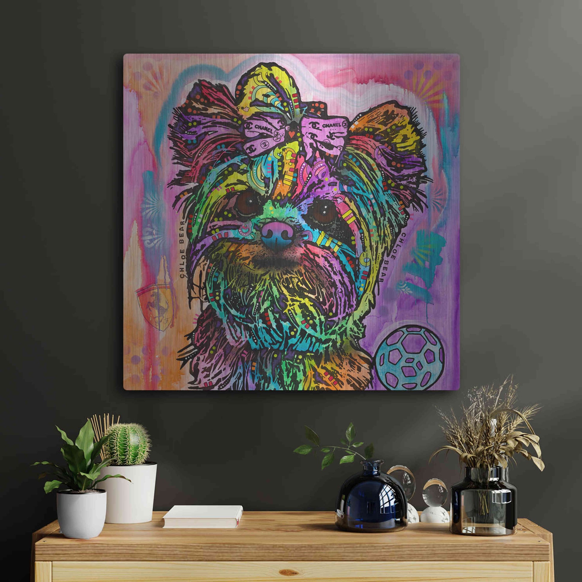 Luxe Metal Art 'Chloe Bear' by Dean Russo, Metal Wall Art,24x24