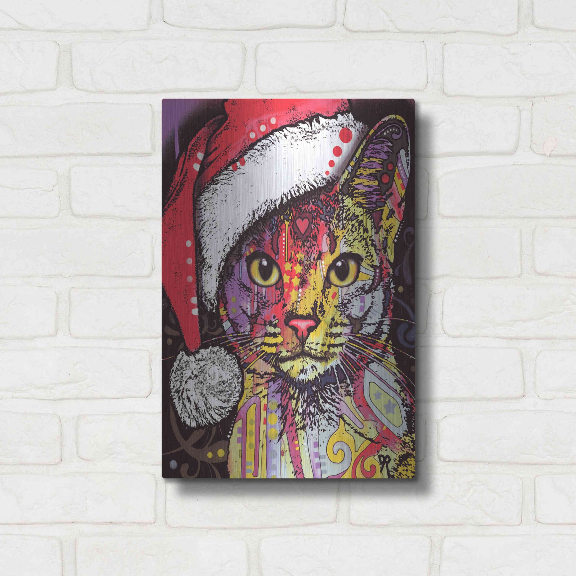 Luxe Metal Art 'Abyssinian Christmas Edition' by Dean Russo, Metal Wall Art,12x16