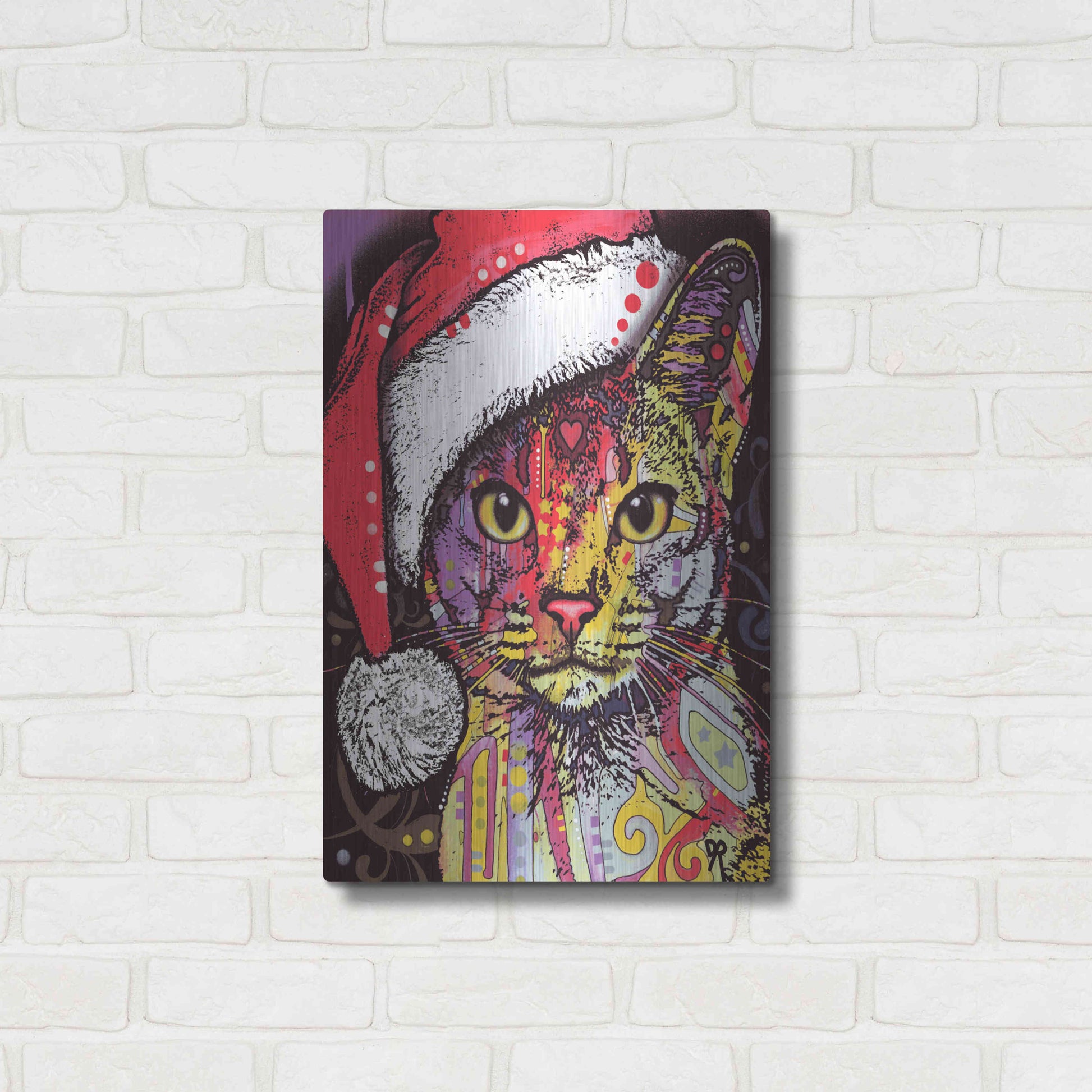 Luxe Metal Art 'Abyssinian Christmas Edition' by Dean Russo, Metal Wall Art,16x24