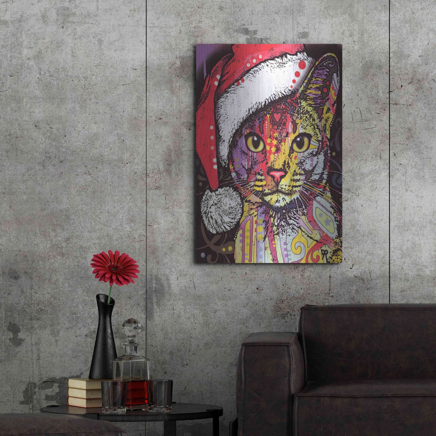 Luxe Metal Art 'Abyssinian Christmas Edition' by Dean Russo, Metal Wall Art,24x36