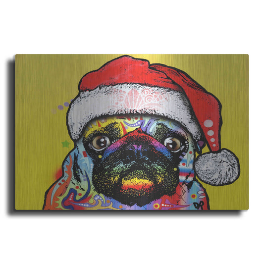 Luxe Metal Art 'Pug Christmas Edition' by Dean Russo, Metal Wall Art