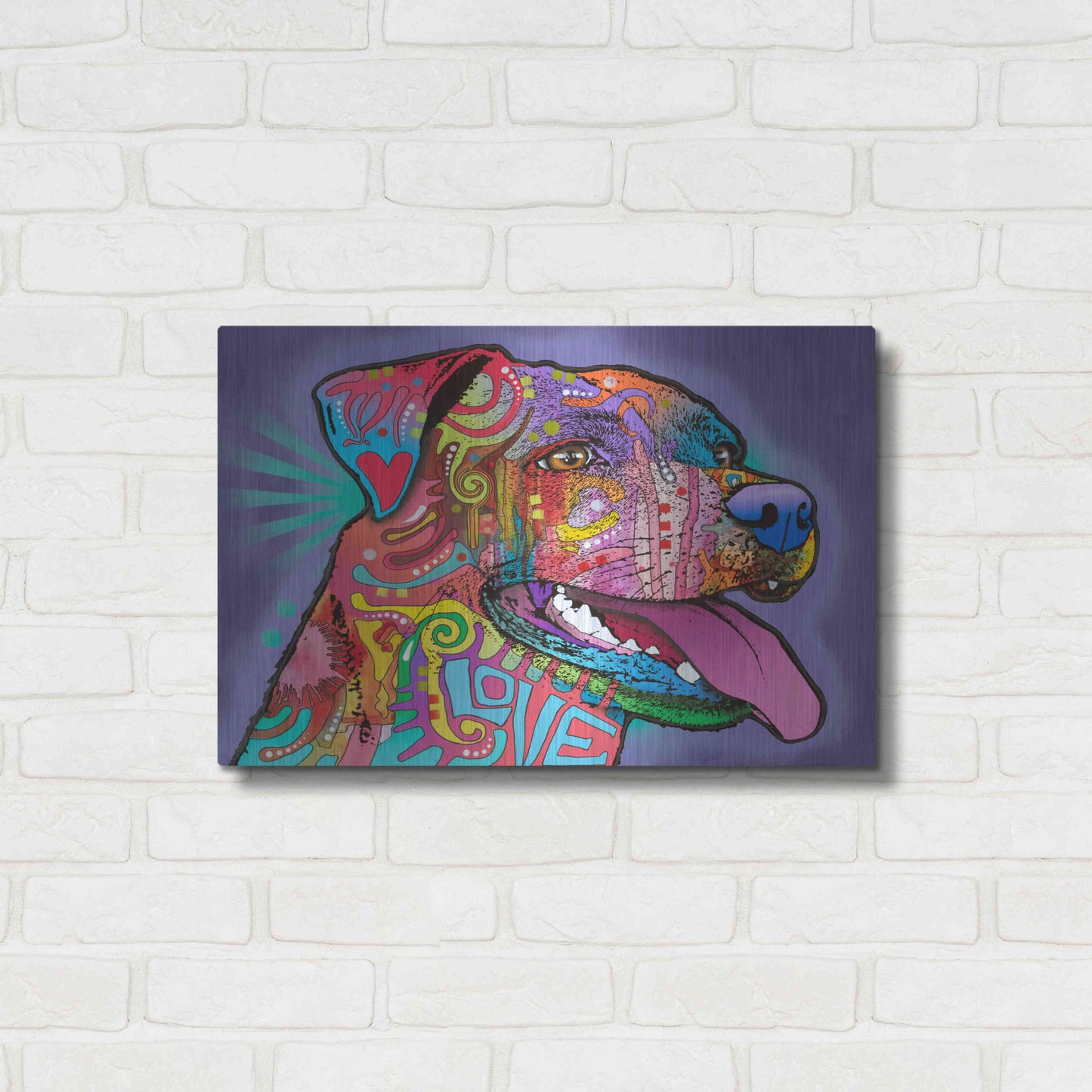 Luxe Metal Art 'Happy Lab' by Dean Russo, Metal Wall Art,24x16