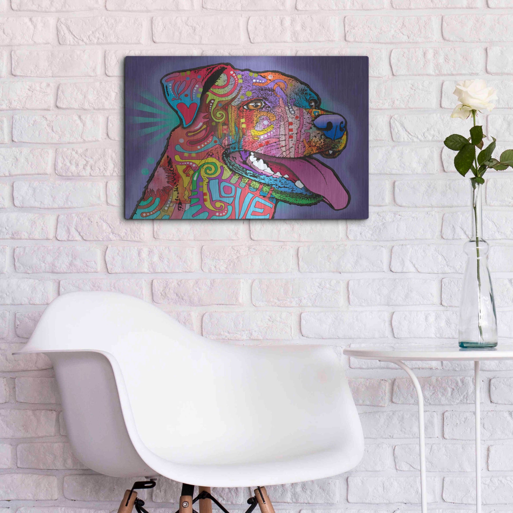 Luxe Metal Art 'Happy Lab' by Dean Russo, Metal Wall Art,24x16