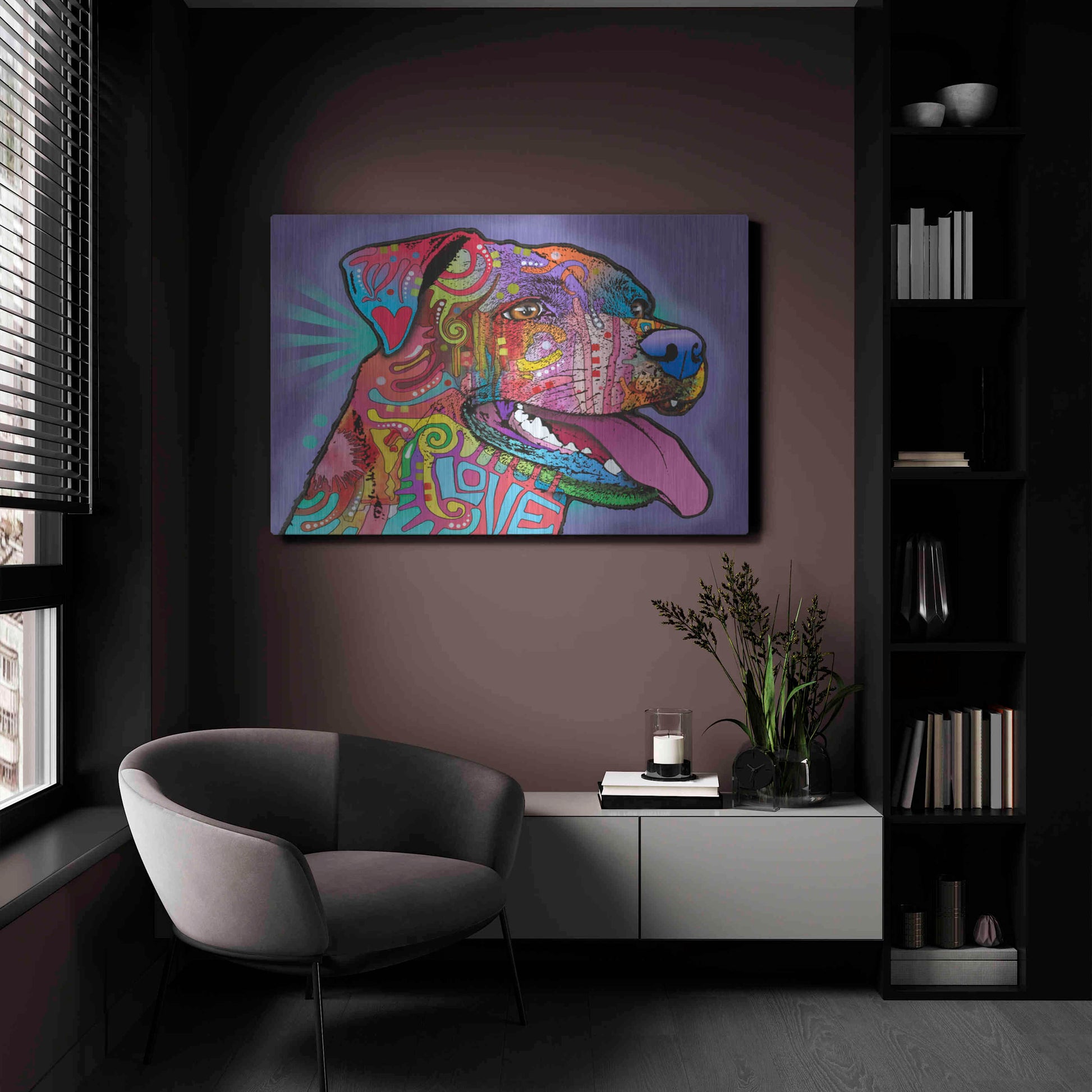 Luxe Metal Art 'Happy Lab' by Dean Russo, Metal Wall Art,24x16