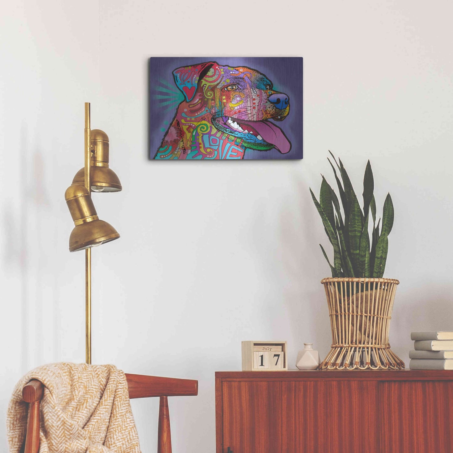 Luxe Metal Art 'Happy Lab' by Dean Russo, Metal Wall Art,24x16