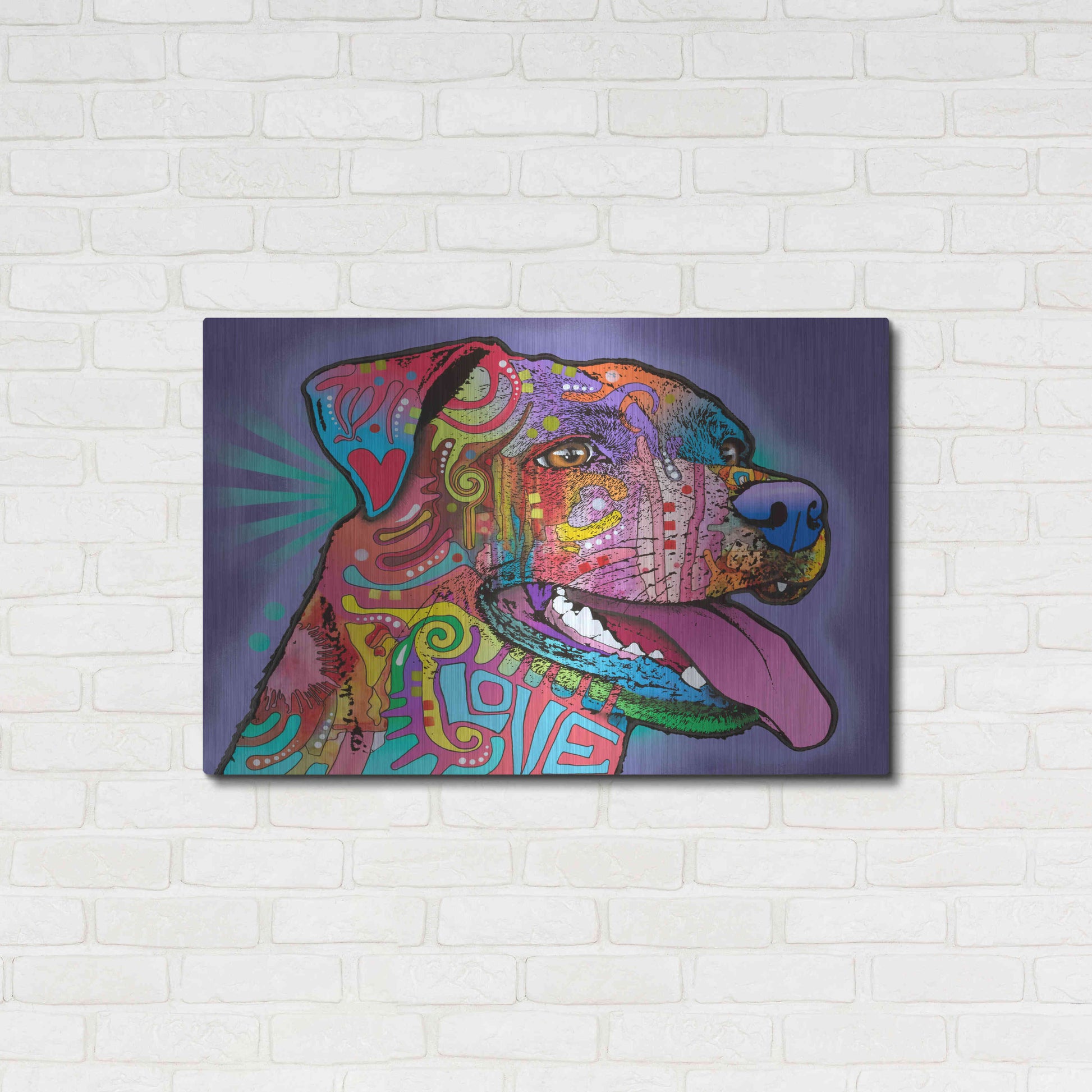 Luxe Metal Art 'Happy Lab' by Dean Russo, Metal Wall Art,36x24