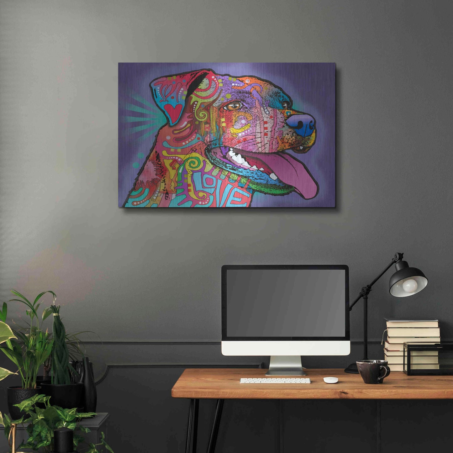 Luxe Metal Art 'Happy Lab' by Dean Russo, Metal Wall Art,36x24