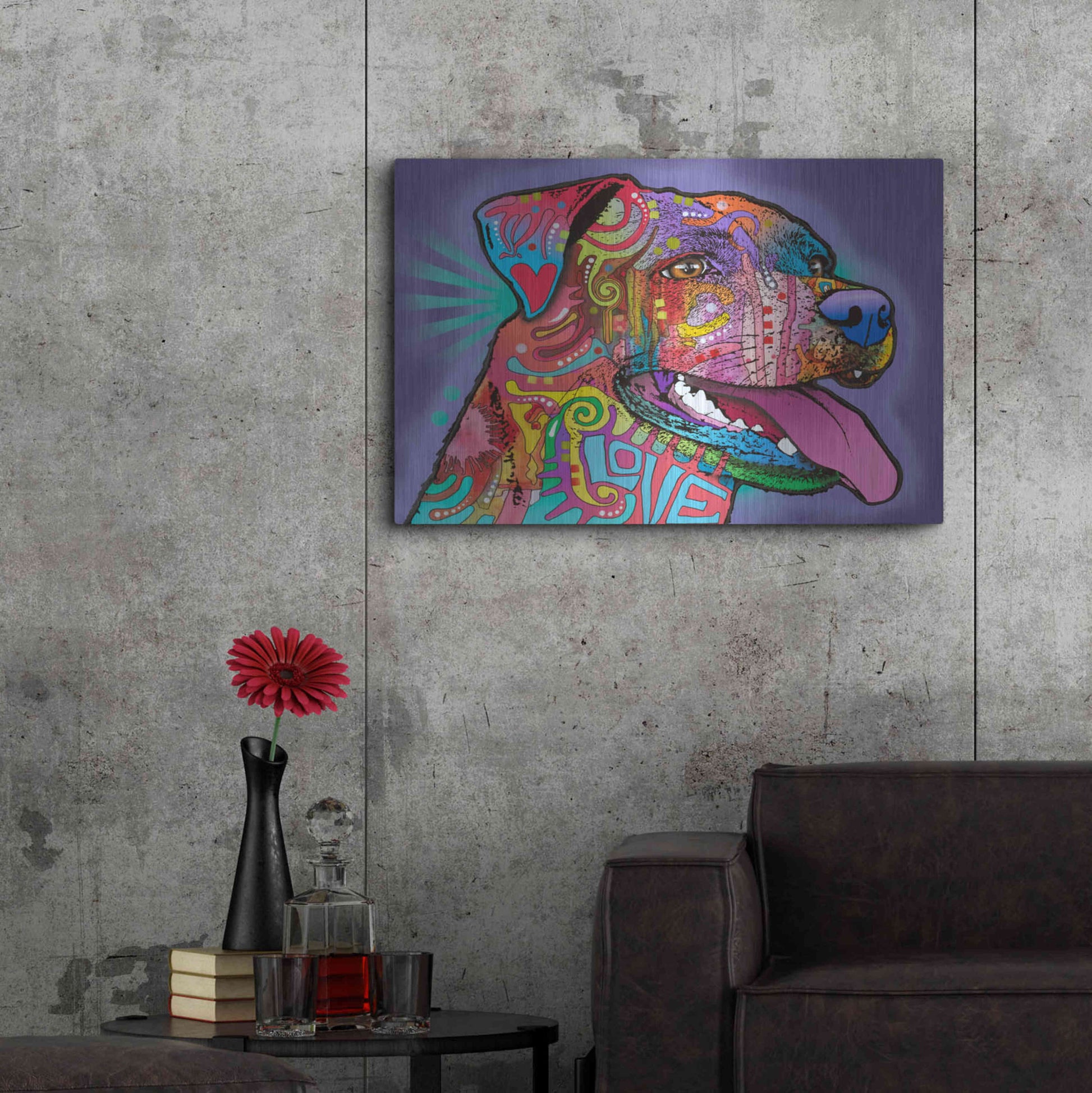 Luxe Metal Art 'Happy Lab' by Dean Russo, Metal Wall Art,36x24