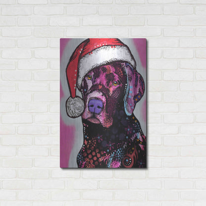 Luxe Metal Art 'Black Lab Christmas' by Dean Russo, Metal Wall Art,24x36