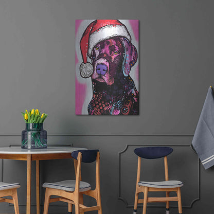 Luxe Metal Art 'Black Lab Christmas' by Dean Russo, Metal Wall Art,24x36