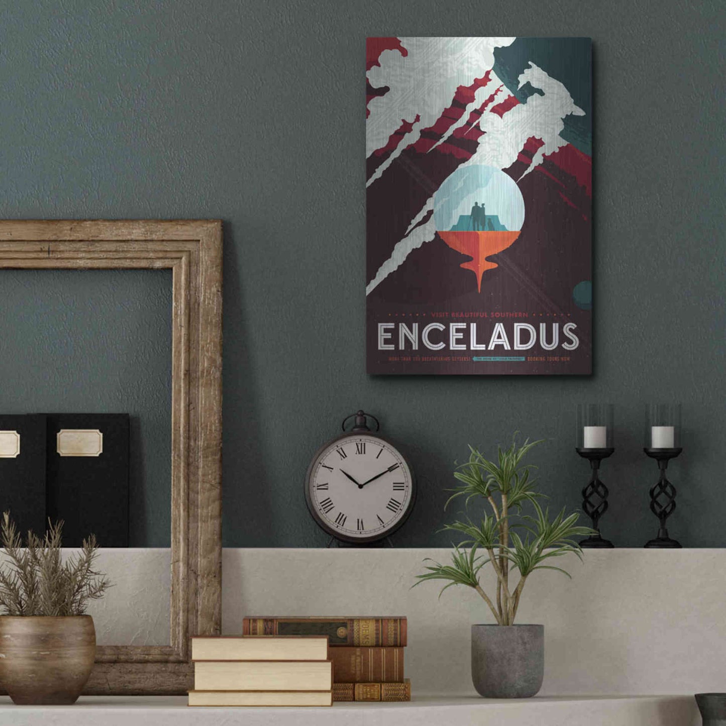 Luxe Metal Art 'Visions of the Future: Enceladus,' Metal Wall Art,12x16