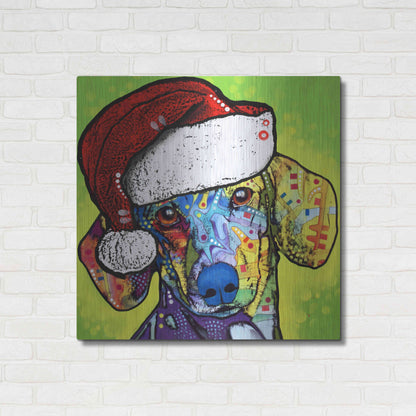 Luxe Metal Art 'Dachshund Christmas' by Dean Russo, Metal Wall Art,36x36