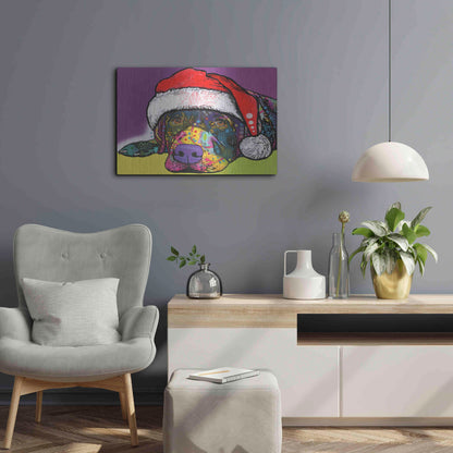 Luxe Metal Art 'Savvy Labrador Christmas' by Dean Russo, Metal Wall Art,24x16