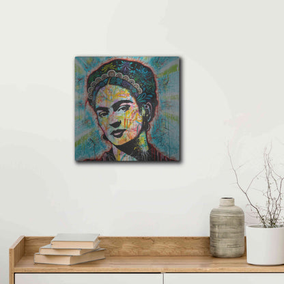 Luxe Metal Art 'Frida' by Dean Russo, Metal Wall Art,12x12