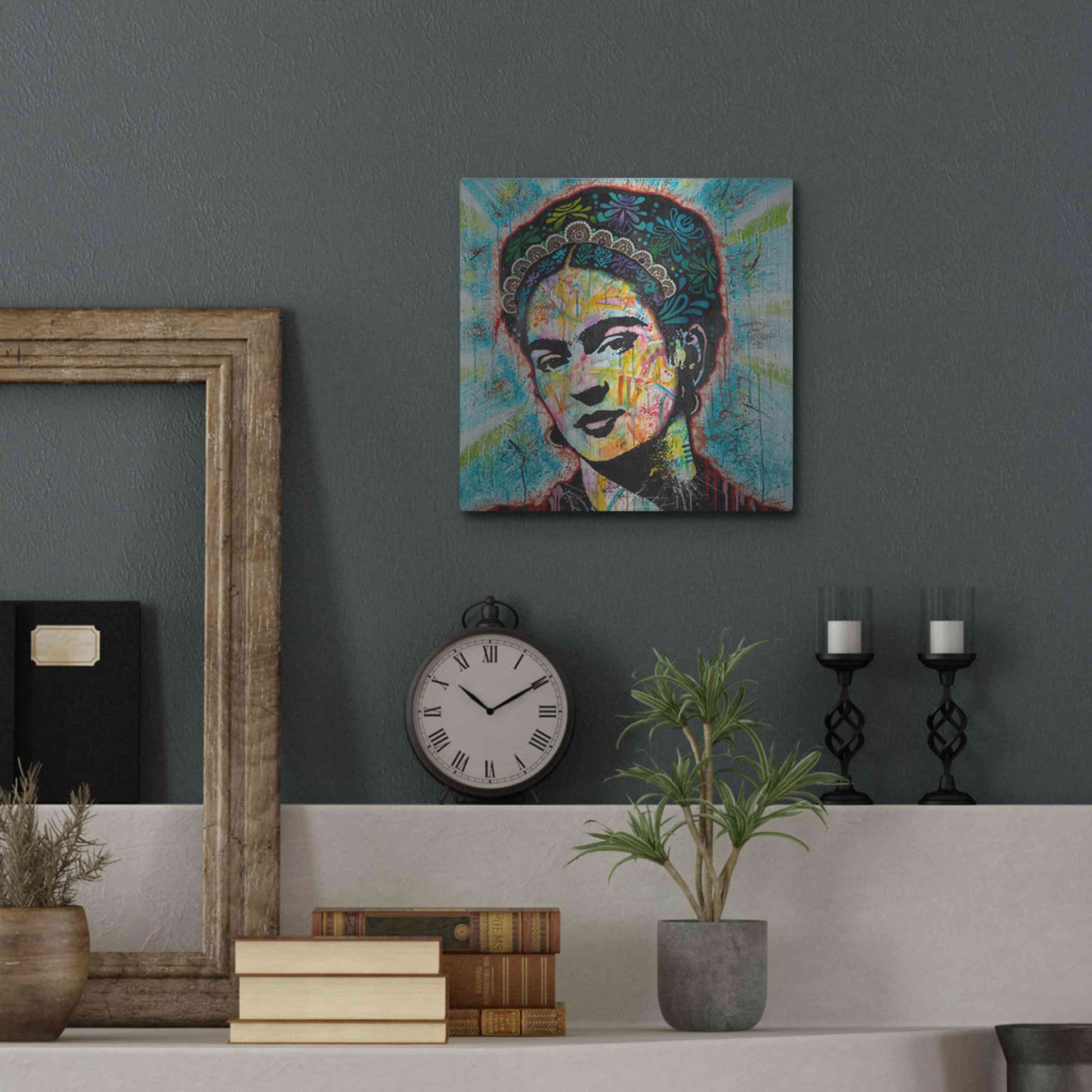 Luxe Metal Art 'Frida' by Dean Russo, Metal Wall Art,12x12