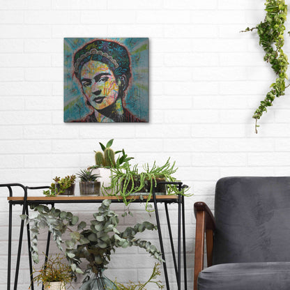 Luxe Metal Art 'Frida' by Dean Russo, Metal Wall Art,12x12