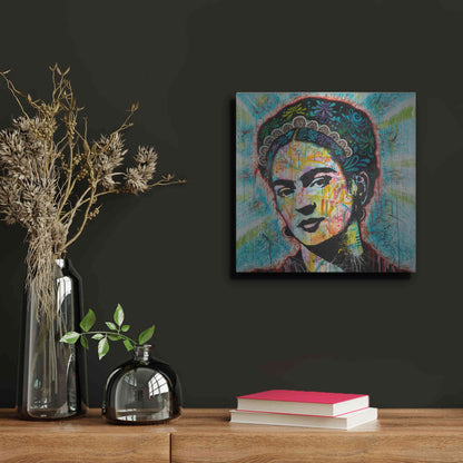 Luxe Metal Art 'Frida' by Dean Russo, Metal Wall Art,12x12