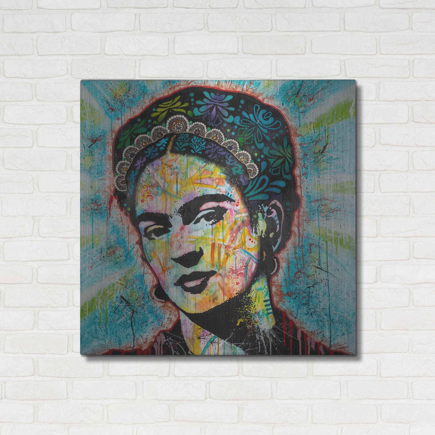 Luxe Metal Art 'Frida' by Dean Russo, Metal Wall Art,36x36