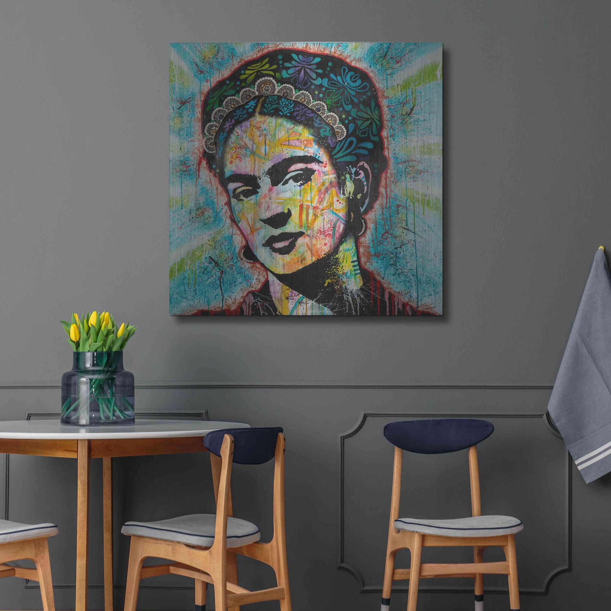 Luxe Metal Art 'Frida' by Dean Russo, Metal Wall Art,36x36