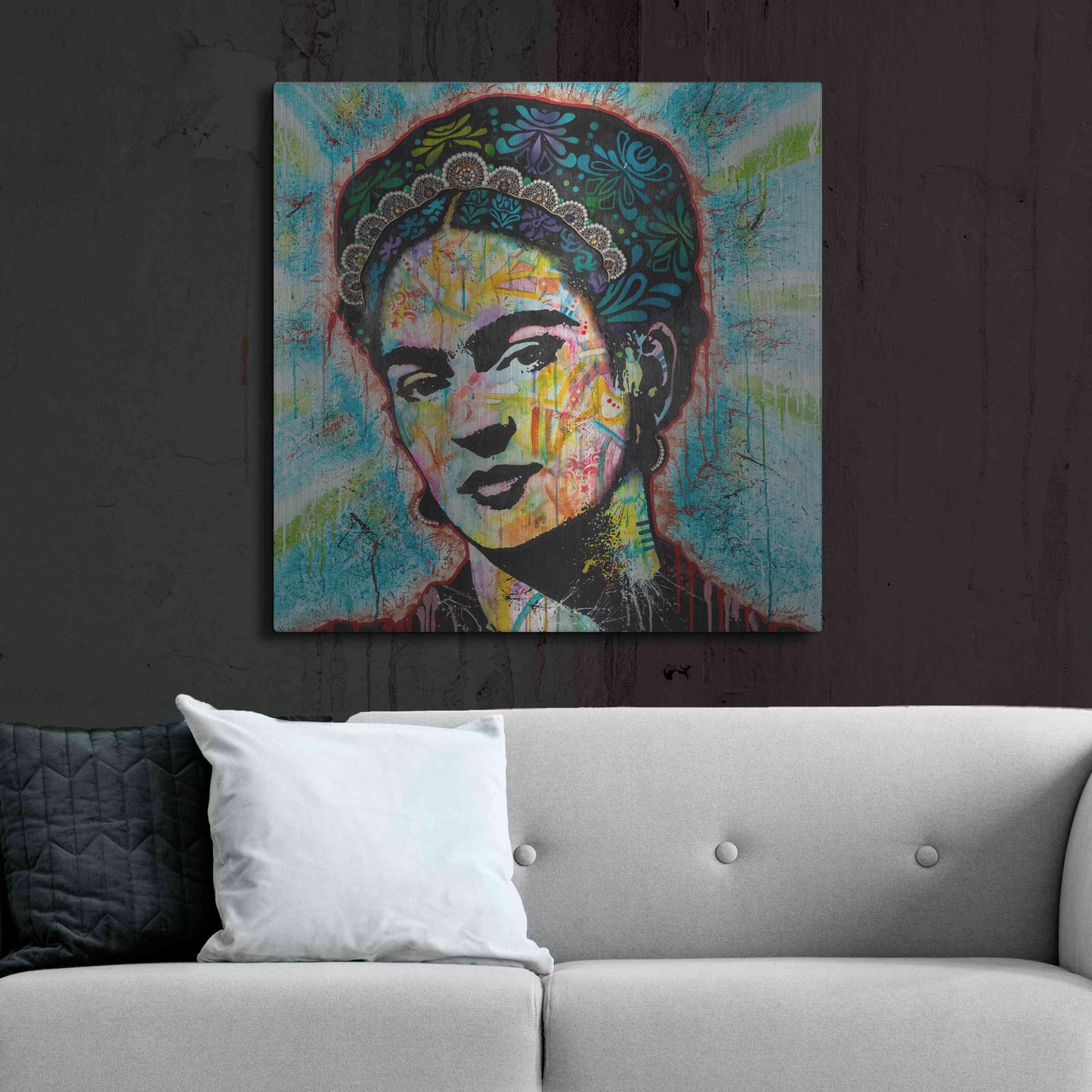 Luxe Metal Art 'Frida' by Dean Russo, Metal Wall Art,36x36