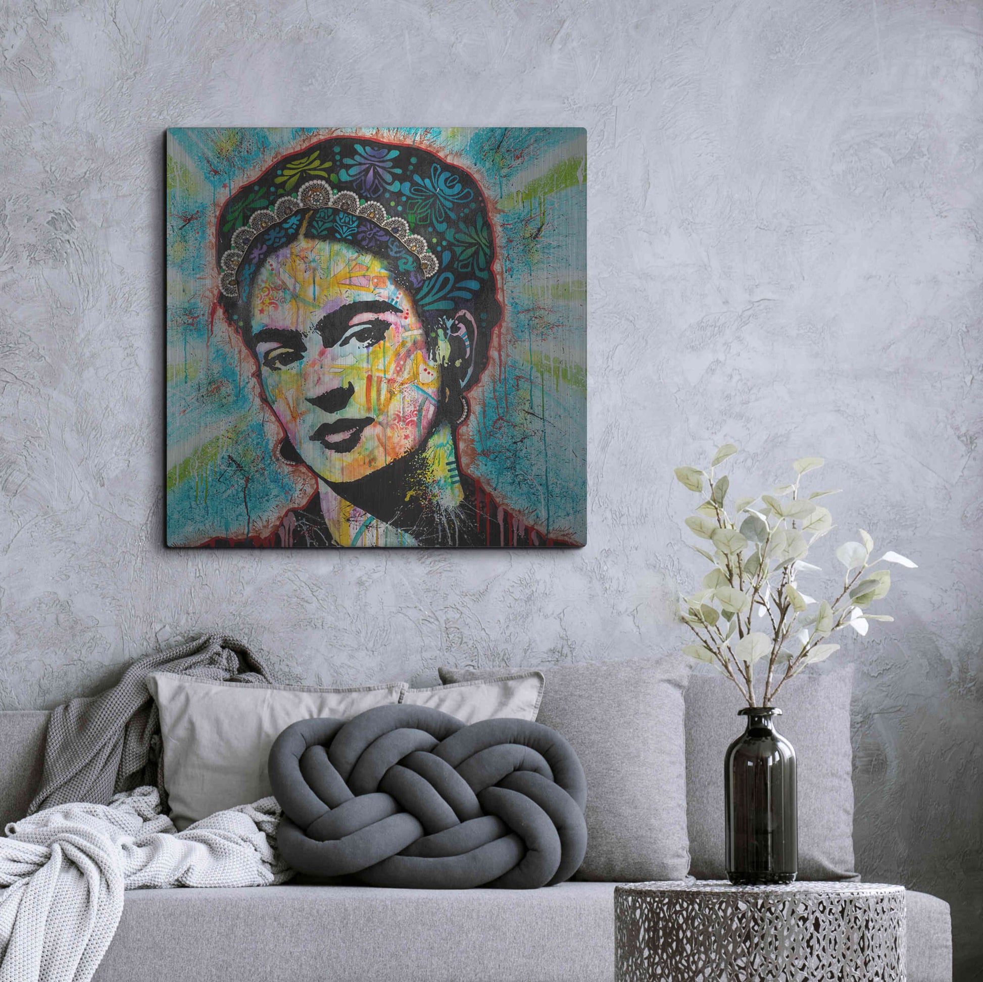 Luxe Metal Art 'Frida' by Dean Russo, Metal Wall Art,36x36