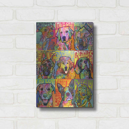 Luxe Metal Art 'Nine Up of Dogs' by Dean Russo, Metal Wall Art,12x16