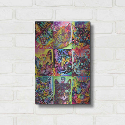 Luxe Metal Art 'Nine Up of Cats' by Dean Russo, Metal Wall Art,12x16