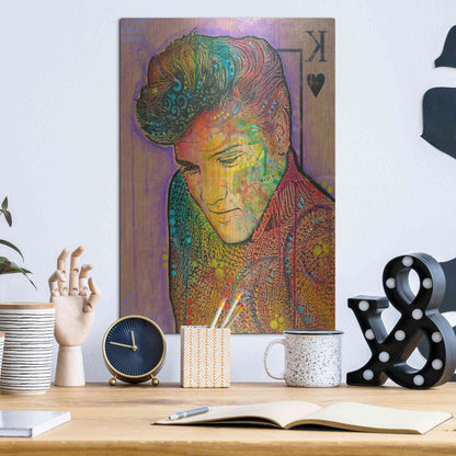 Luxe Metal Art 'Elvis - King of Hearts' by Dean Russo, Metal Wall Art,12x16