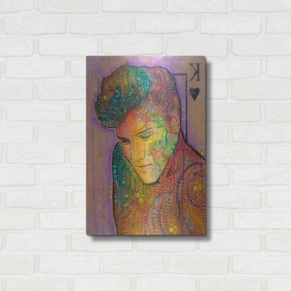 Luxe Metal Art 'Elvis - King of Hearts' by Dean Russo, Metal Wall Art,16x24