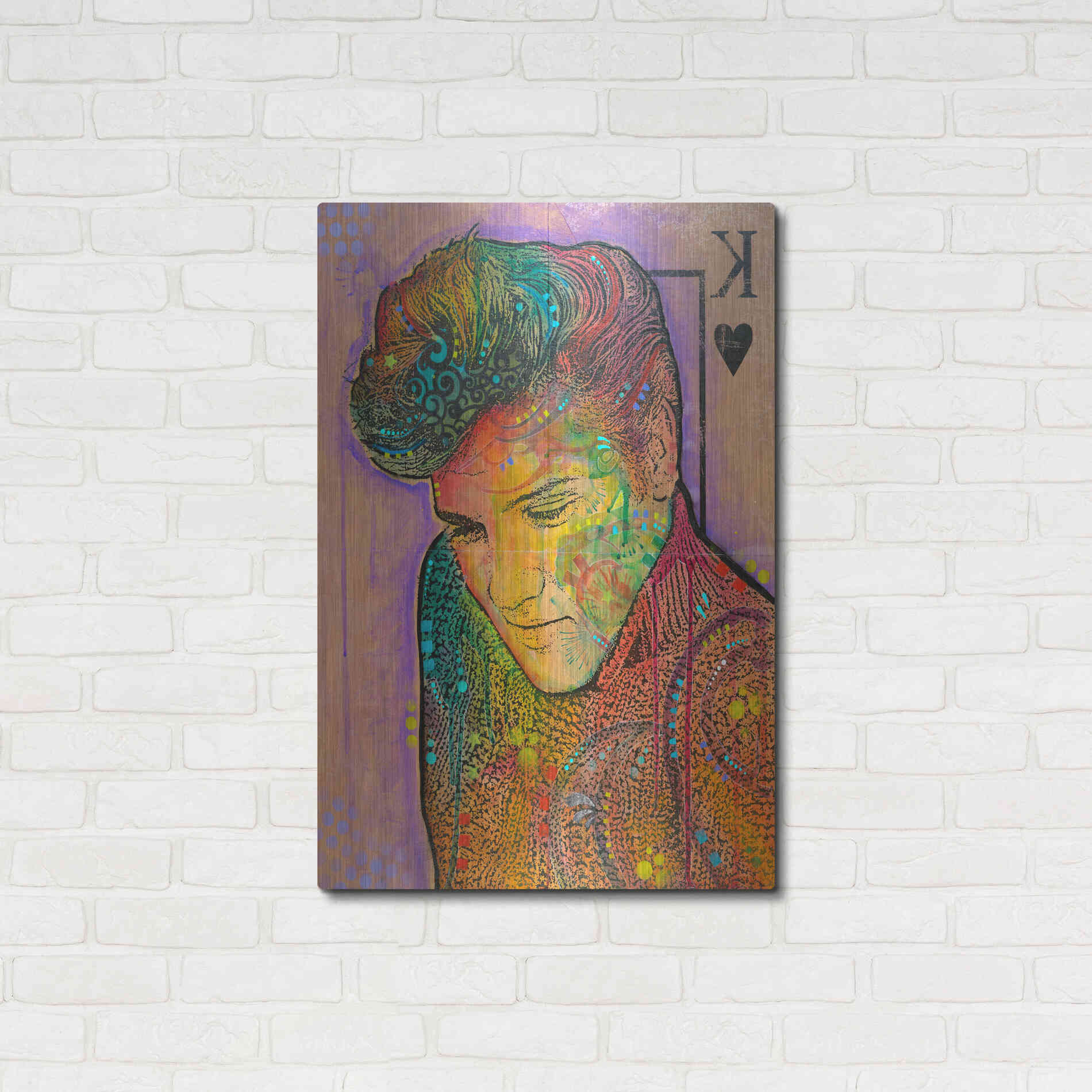 Luxe Metal Art 'Elvis - King of Hearts' by Dean Russo, Metal Wall Art,24x36