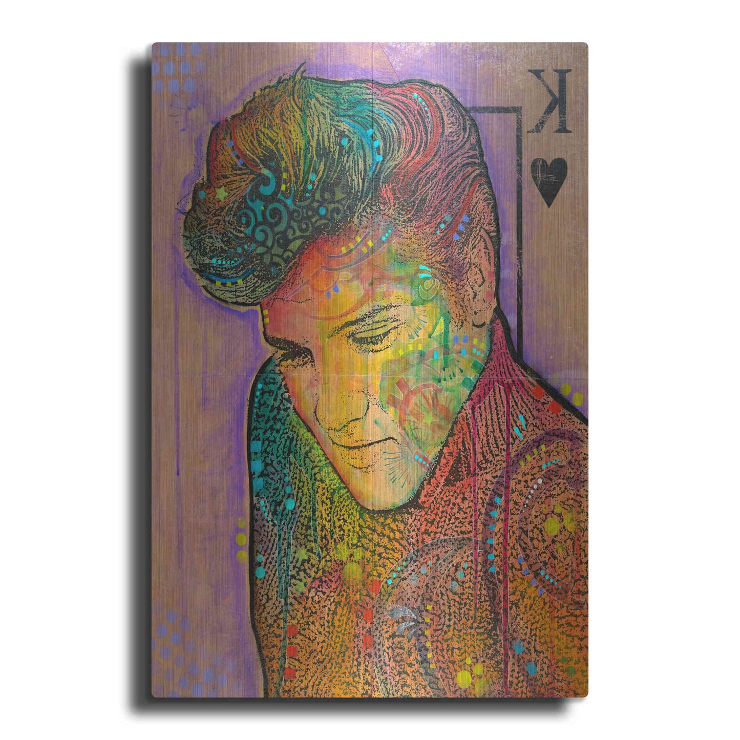 Luxe Metal Art 'Elvis - King of Hearts' by Dean Russo, Metal Wall Art