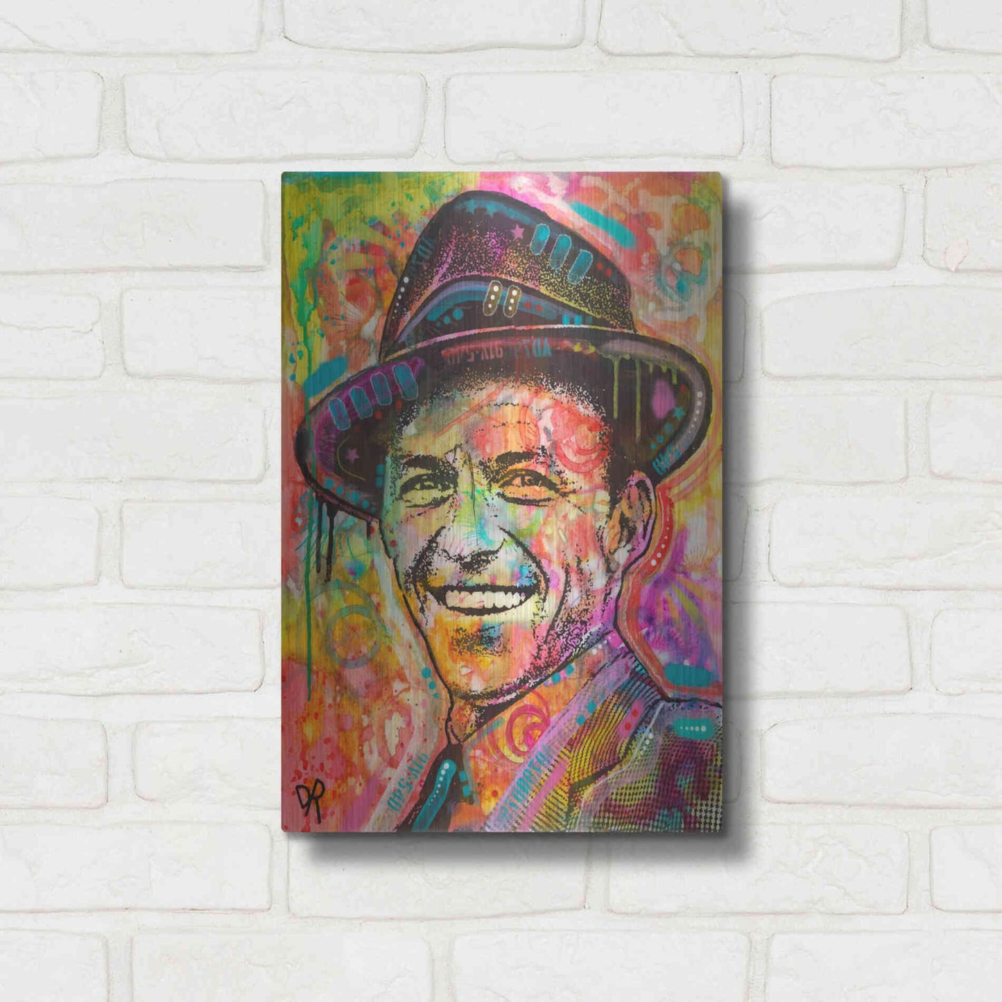 Luxe Metal Art 'Frank Sinatra II' by Dean Russo, Metal Wall Art,12x16