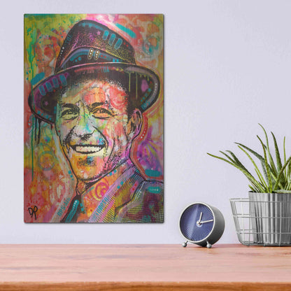 Luxe Metal Art 'Frank Sinatra II' by Dean Russo, Metal Wall Art,12x16