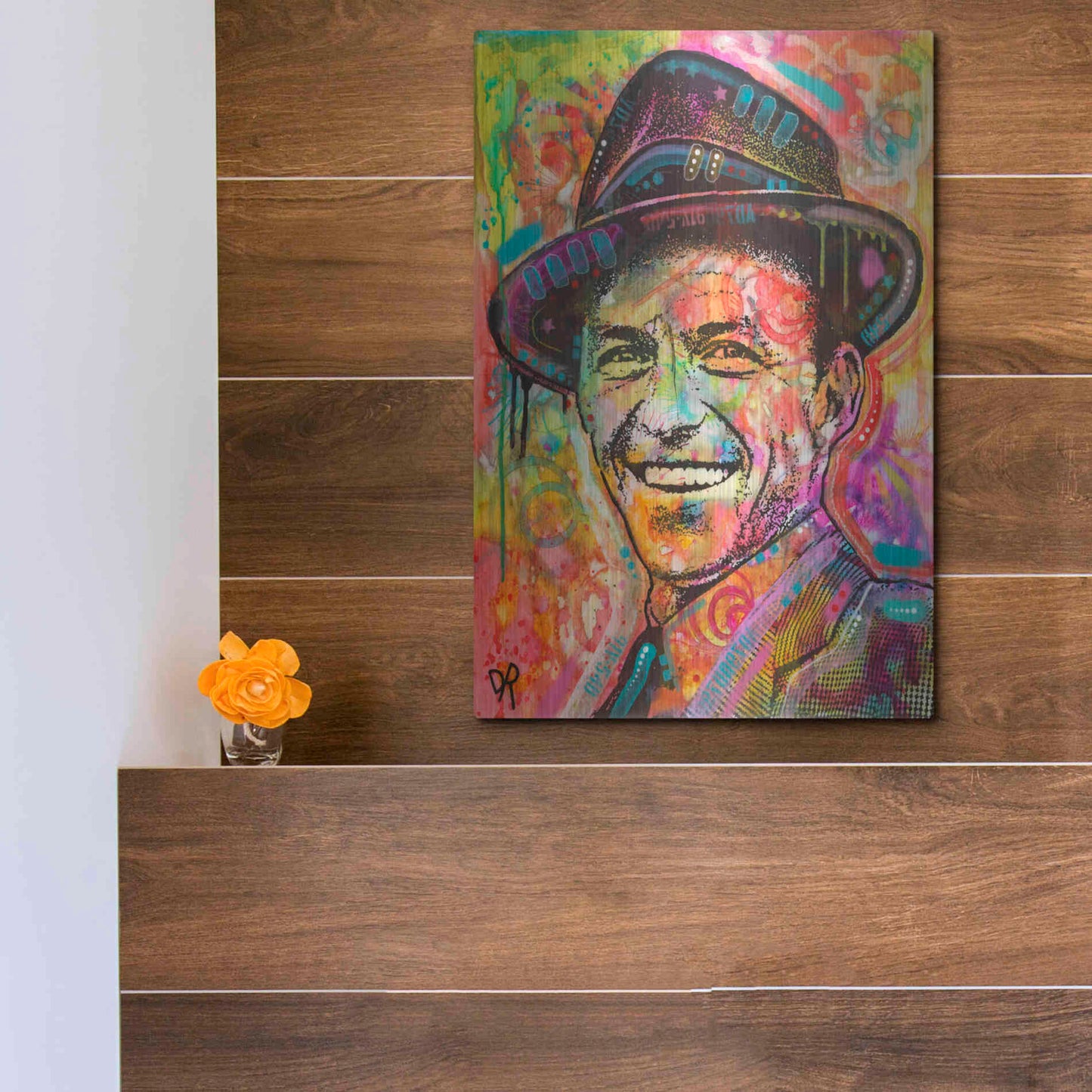 Luxe Metal Art 'Frank Sinatra II' by Dean Russo, Metal Wall Art,12x16