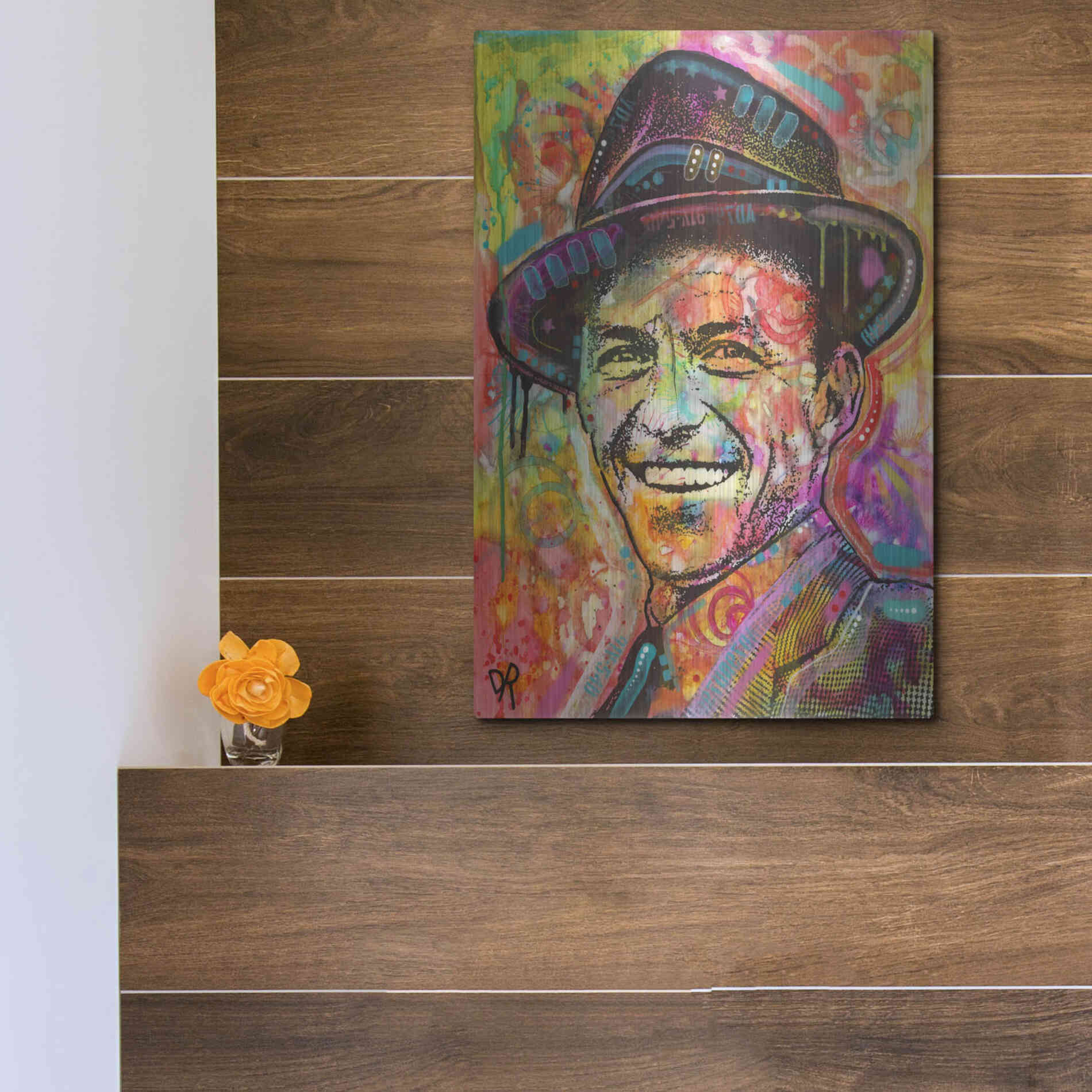 Luxe Metal Art 'Frank Sinatra II' by Dean Russo, Metal Wall Art,12x16