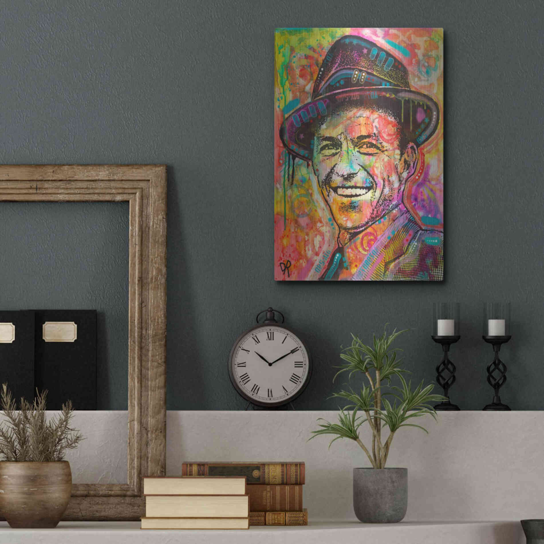 Luxe Metal Art 'Frank Sinatra II' by Dean Russo, Metal Wall Art,12x16